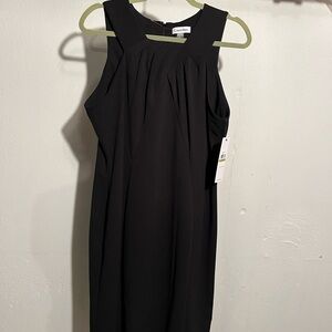 Calvin Klein Classic Black Pleated Dress NTW